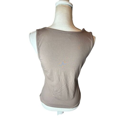 TRIBAL Brand Womens Brown White Ombré Sequin Tank Top Y2K Sz Med - Picture 3 of 4